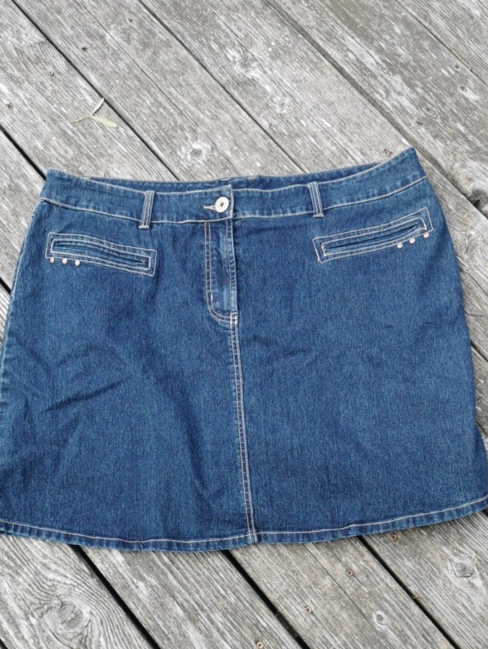 Penningtons Y2K Dark Wash Studded Cowgirl Denim Mini Skort. Size 20